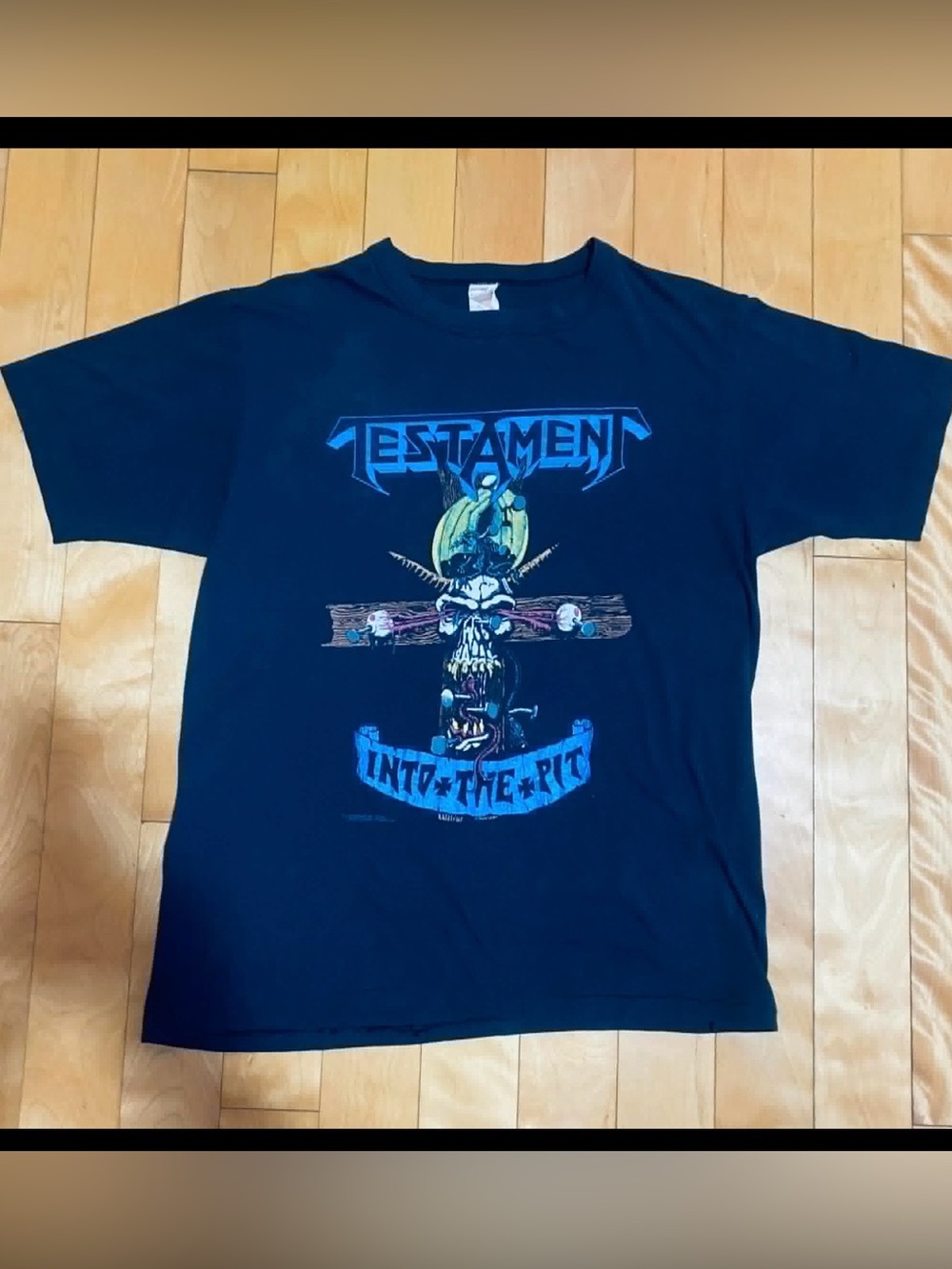 Testament 'Into the Pit' Graphic Tee - Black/Blue